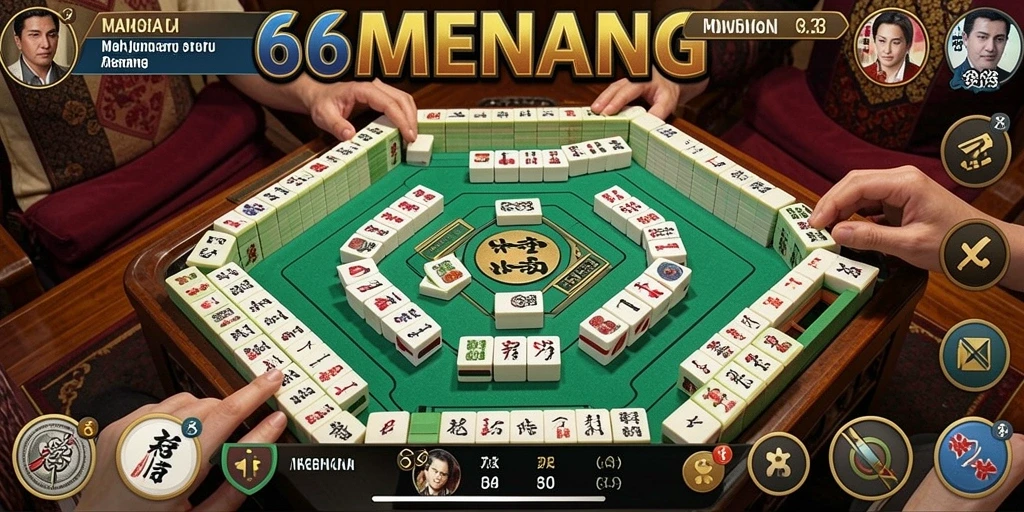 Tangkapan layar utama 66MENANG menampilkan serunya bermain Mahjong.