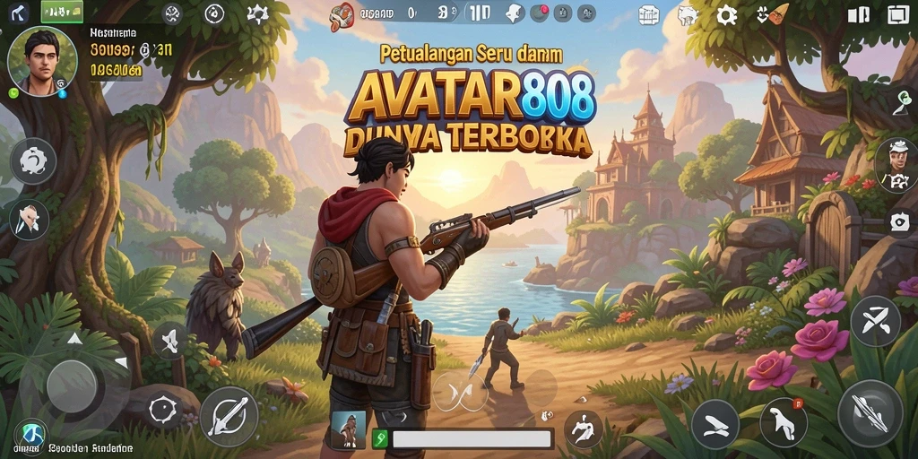 Tampilan gameplay <strong>AVATAR808</strong> yang menakjubkan di dunia terbuka.