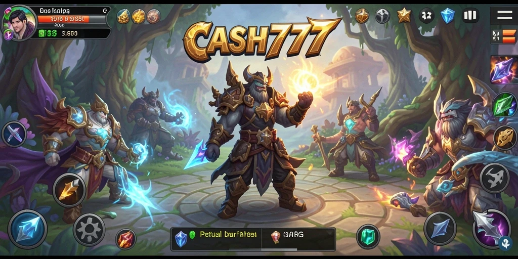 Tangkapan layar CASH777 menampilkan pertarungan seru di dunia ARPG.