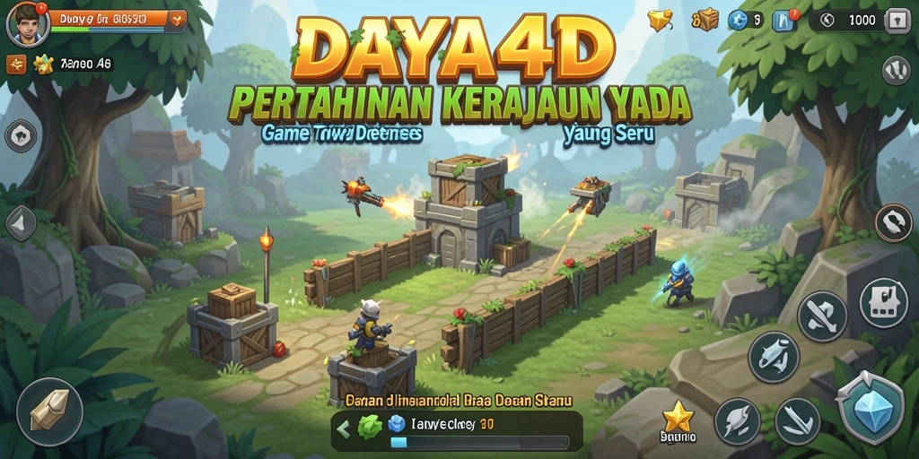 Screenshot DAYA4D menampilkan aksi seru dalam Tower Defense.