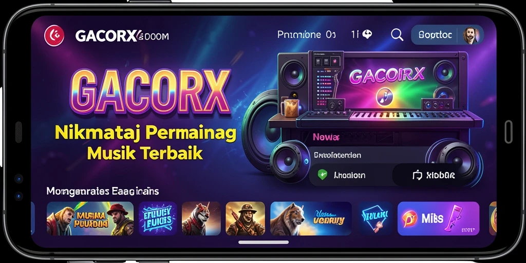 Tampilan gameplay seru dan interaktif GACORX untuk pecinta musik.
