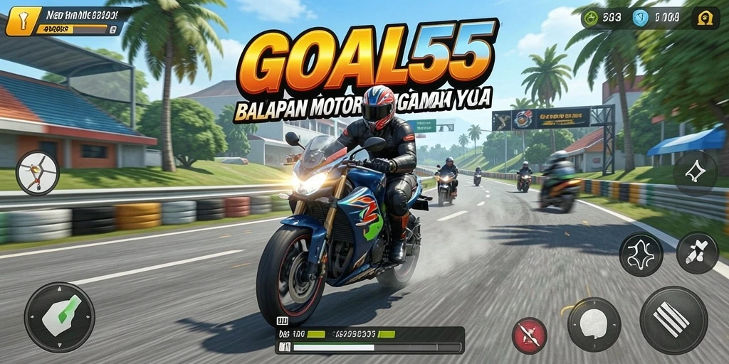 Menampilkan aksi balap motor yang mendebarkan di GOAL55.