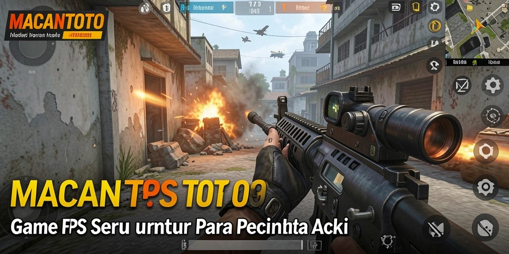 Screenshot gameplay MACANTOTO dengan aksi tembak-menembak seru.