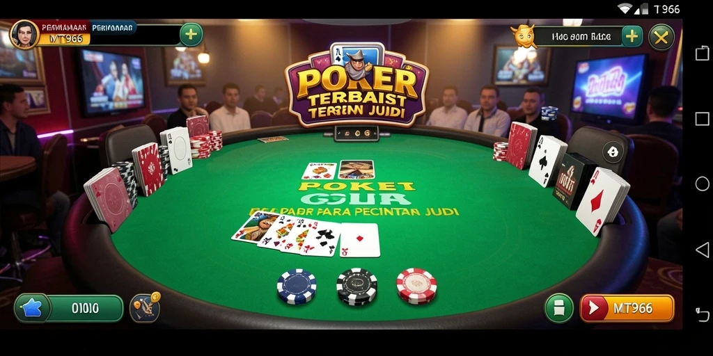 Screenshot gameplay MT966 menampilkan aksi seru permainan Poker.