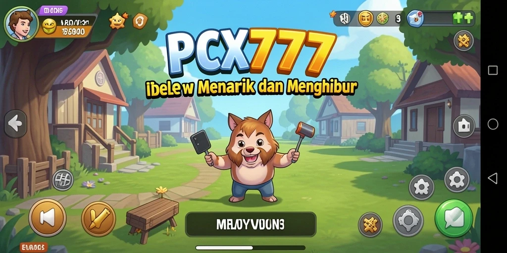 Tampilan gameplay utama PCX777 yang menarik dan penuh warna.