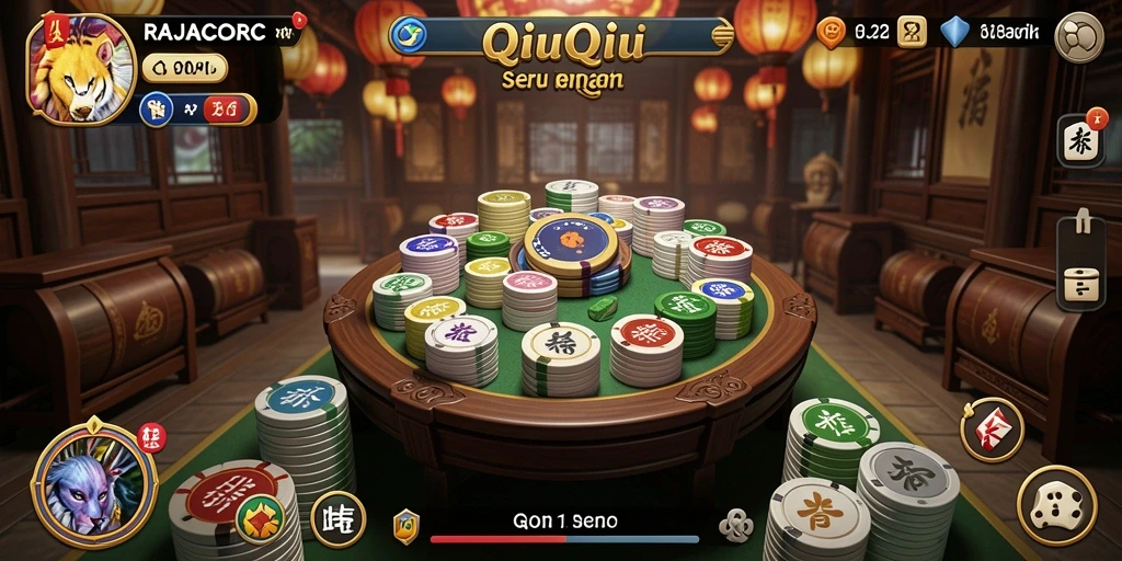 Screenshot gameplay RAJACORC dengan serunya permainan QiuQiu.