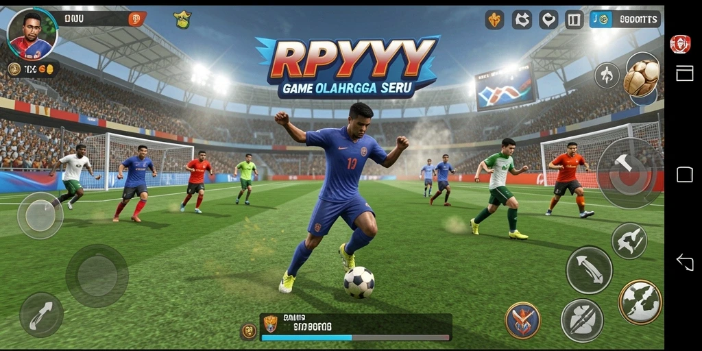 Tangkapan layar menunjukkan pertandingan seru di RPYYY dengan aksi olahraga yang dinamis.