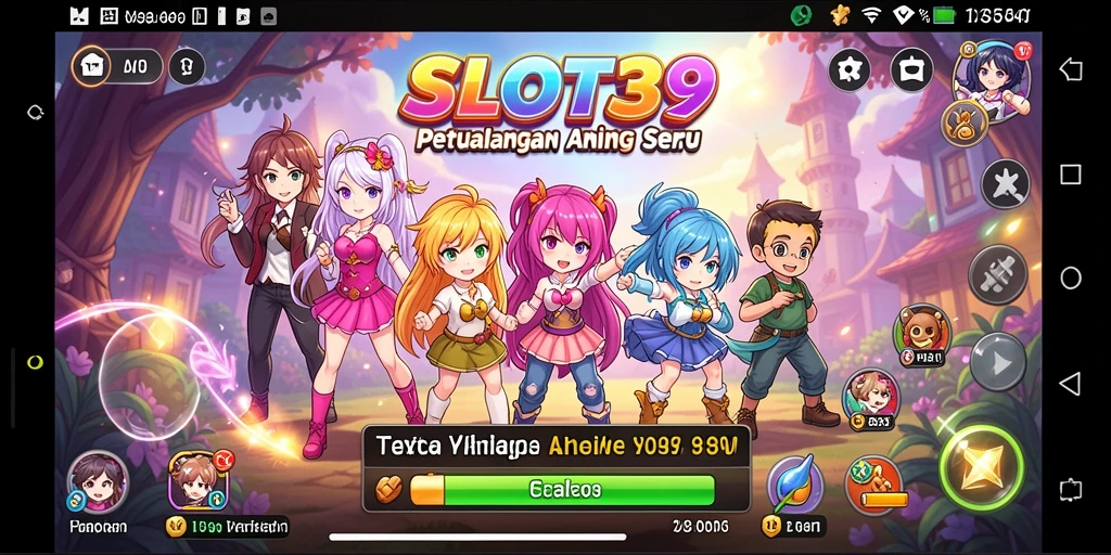 Screenshot menunjukkan gameplay menarik dari SLOT39 dengan karakter Anime.