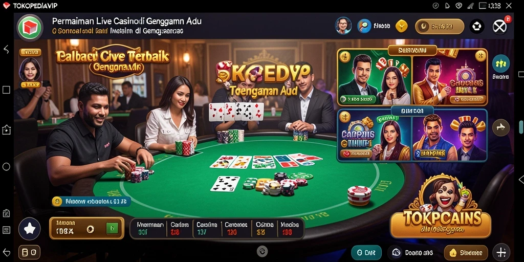 Tampilan gameplay menarik di TOKOPEDIAVIP yang menggambarkan keseruan Live Casino.