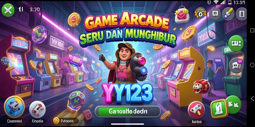 Tampilan gameplay seru dari YY123 dengan berbagai tantangan Arcade.